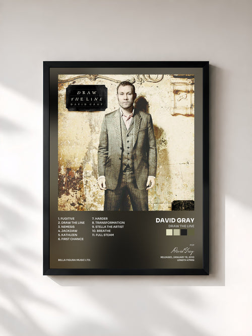 David Gray · Draw the Line — Affiche encadrée