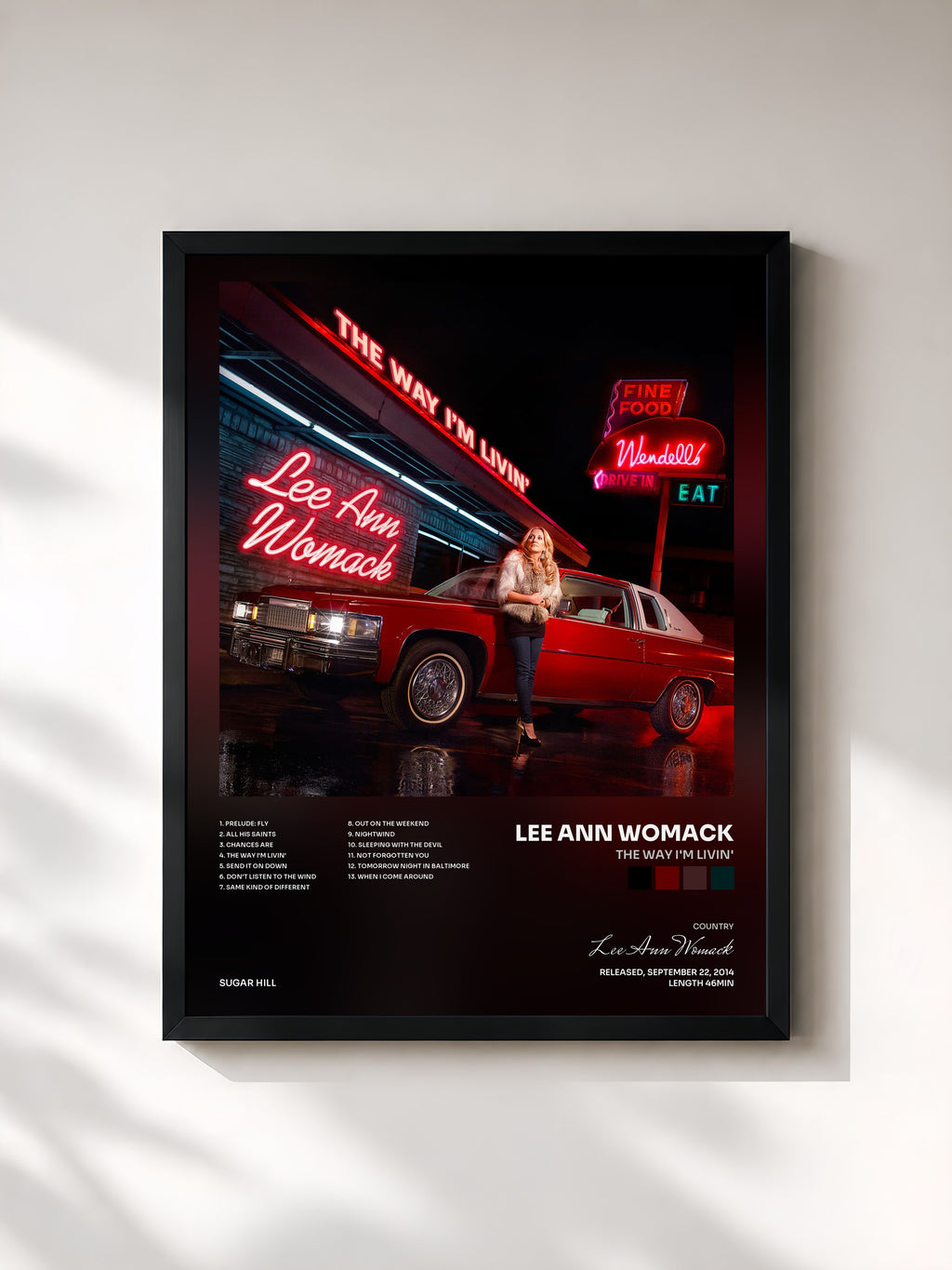#noir The Way I'm Livin' von Lee Ann Womack als gerahmter Kunstdruck, schwarzer Rahmen, gedruckt und gerahmt in Frankreich