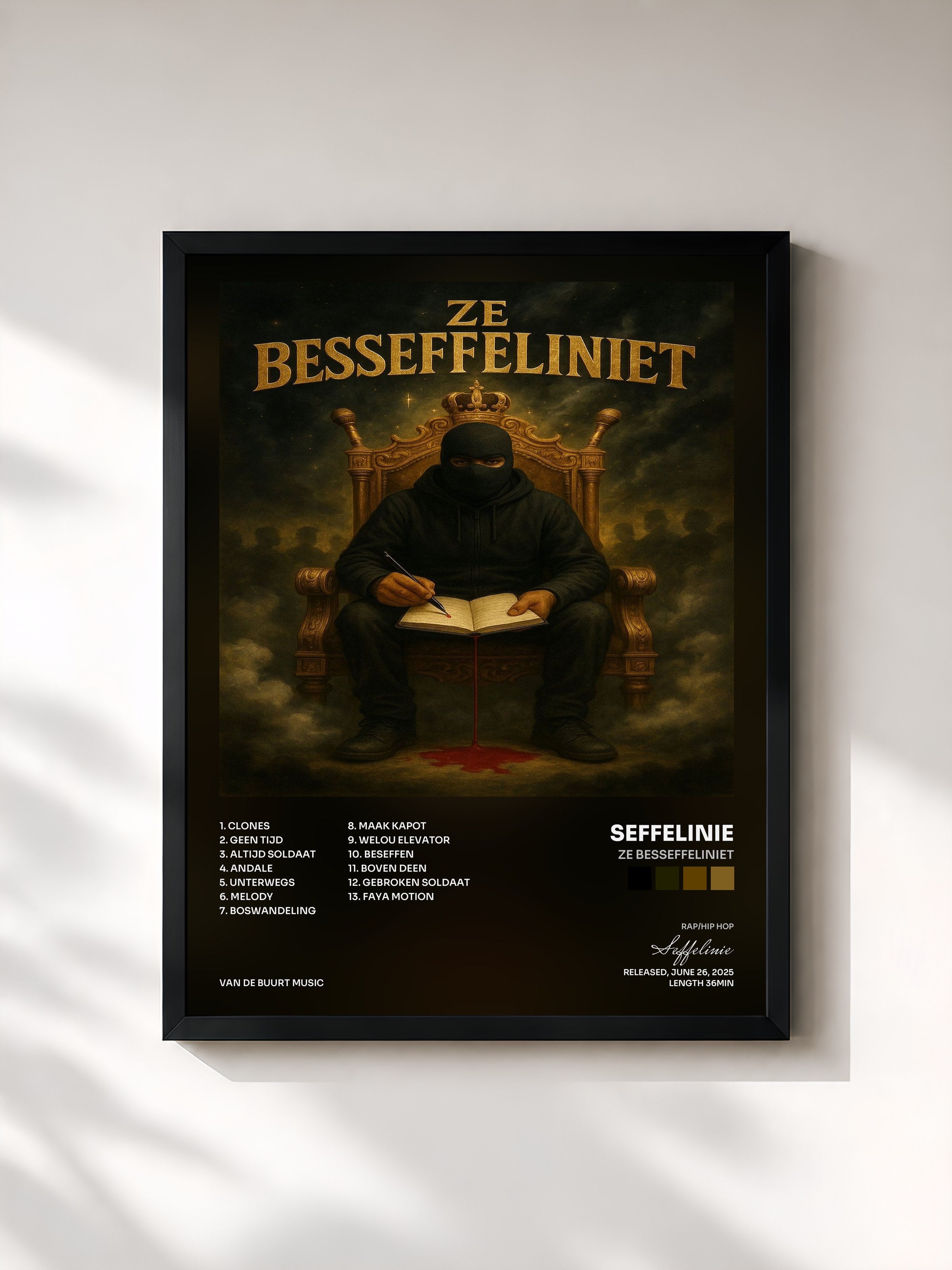 #noir Tableau de l'album Ze Besseffeliniet de Seffelinie, cadre noir, imprimé et encadré en France