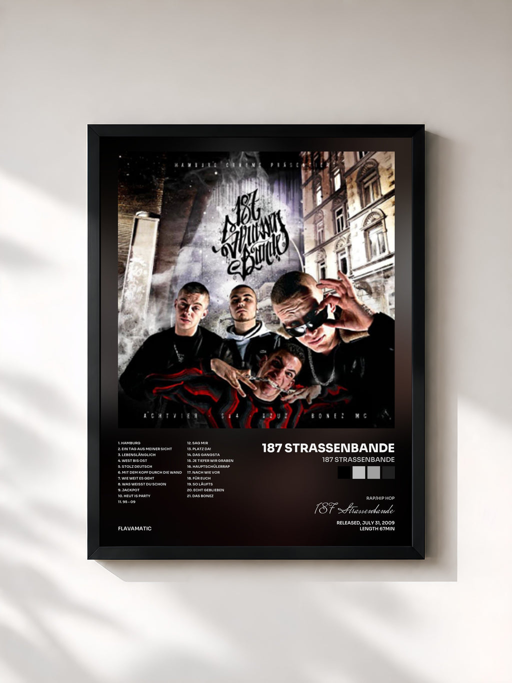 #noir Tableau de l'album 187 Strassenbande de 187 Strassenbande, cadre noir, imprimé et encadré en France