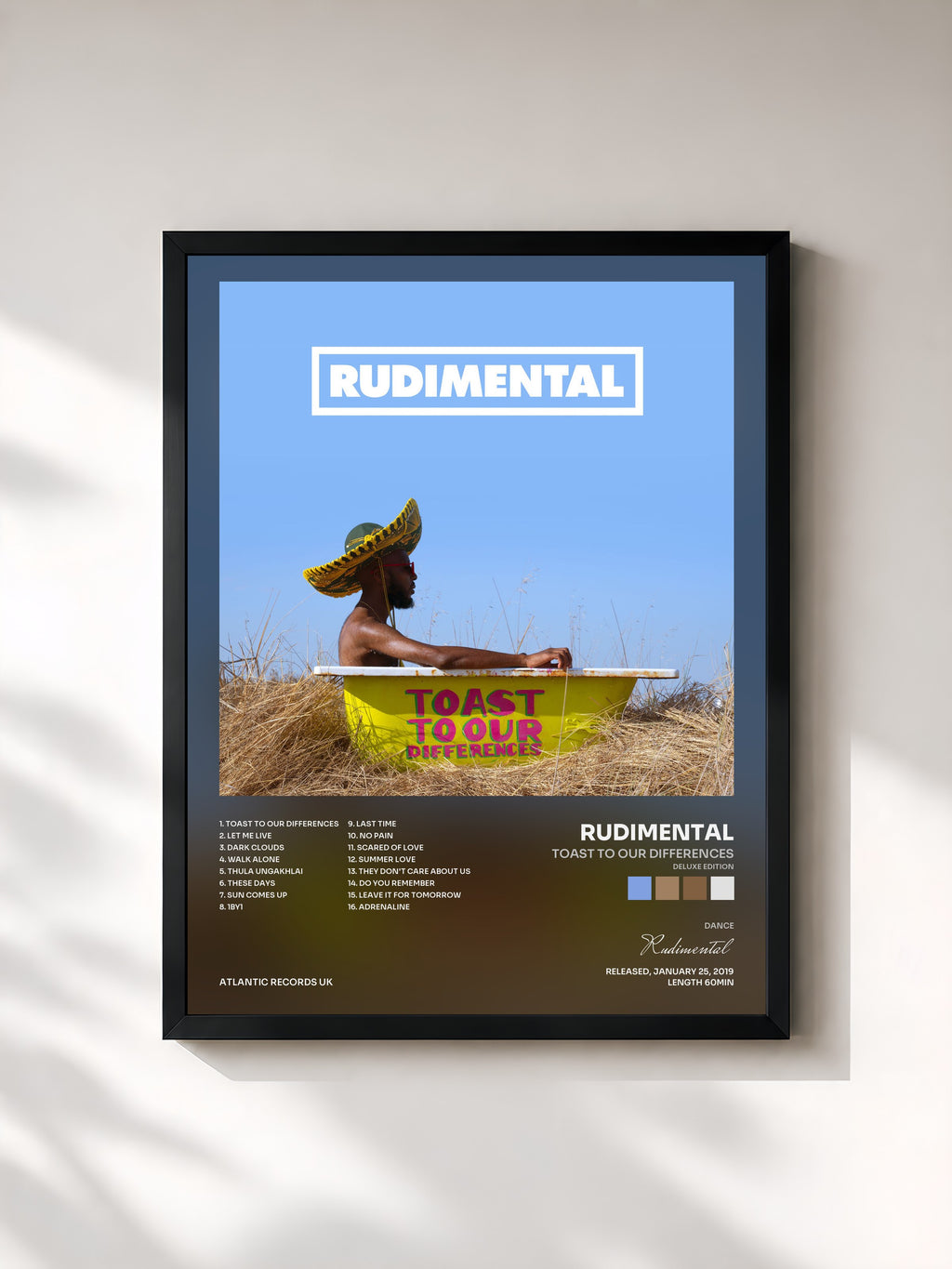 #noir Tableau de l'album Toast to Our Differences (Deluxe Edition) de Rudimental, cadre noir, imprimé et encadré en France