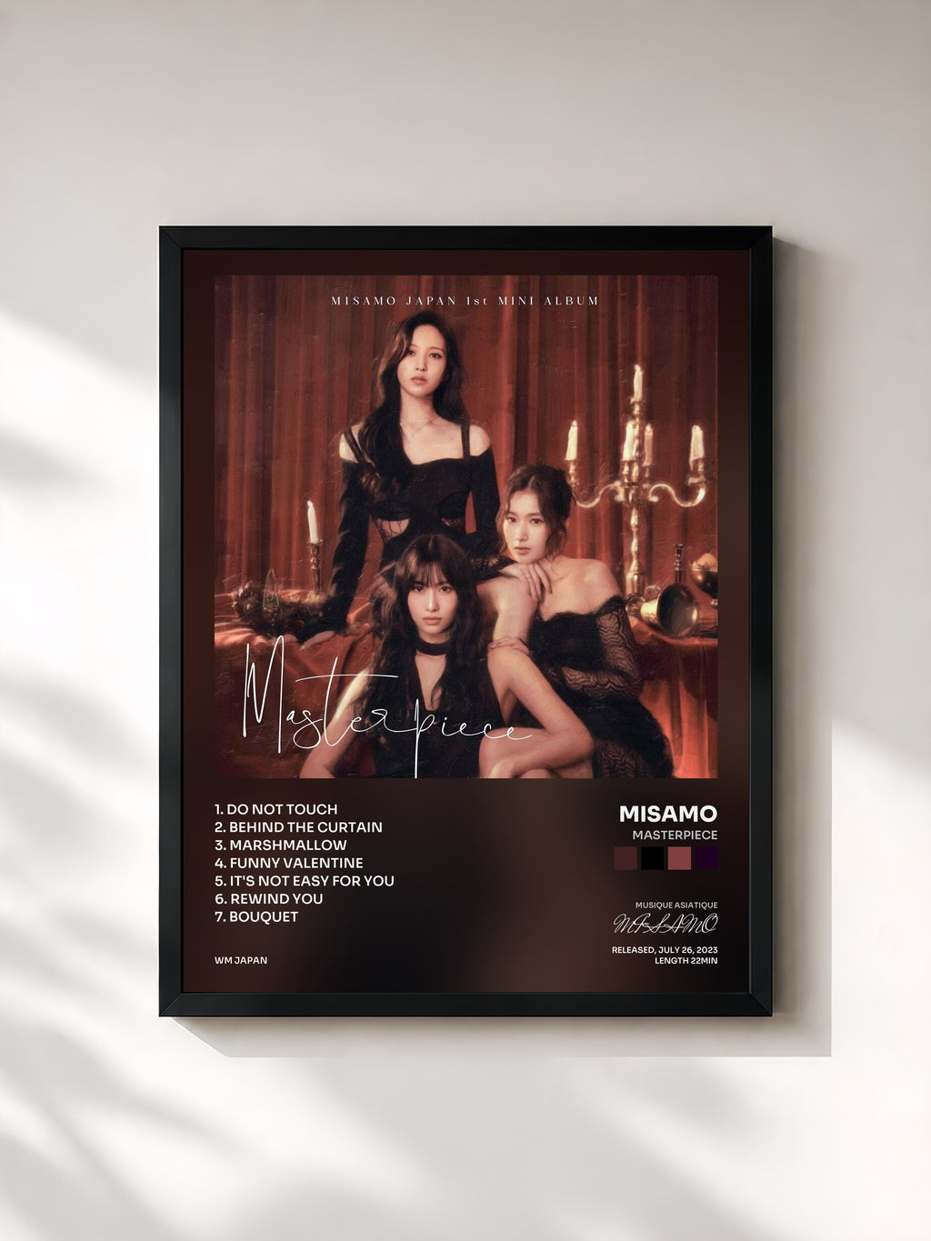 #noir Tableau de l'album Masterpiece de MISAMO, cadre noir, imprimé et encadré en France