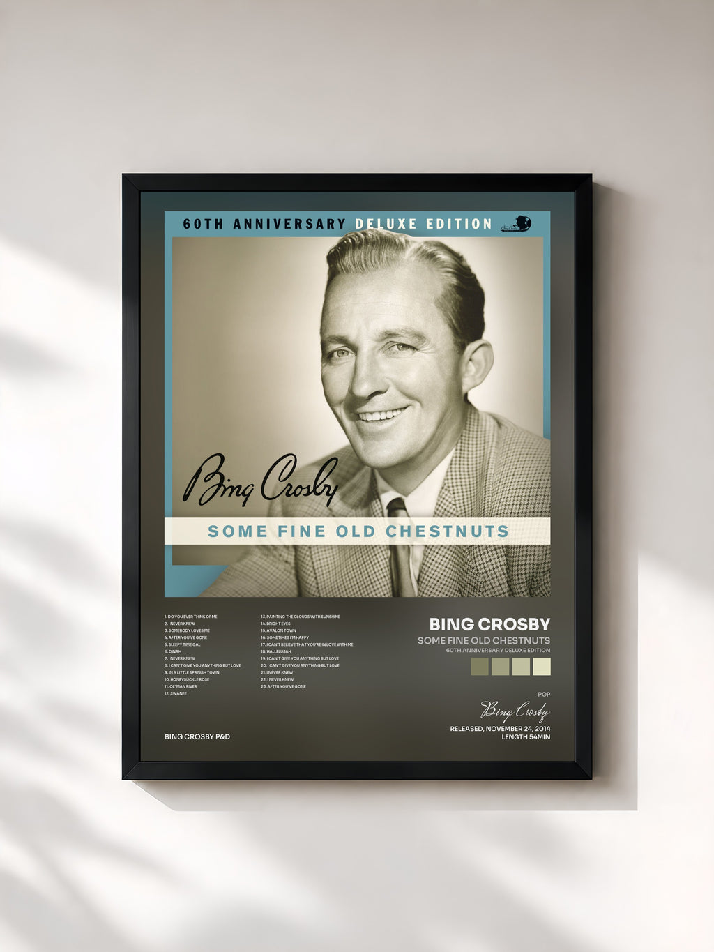 #noir Tableau de l'album Some Fine Old Chestnuts (60th Anniversary Deluxe Edition) de Bing Crosby, cadre noir, imprimé et encadré en France