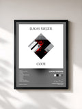 #noir Tableau de l'album Code de Lukas Rieger, cadre noir, imprimé et encadré en France