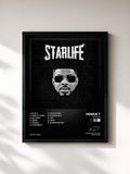 #noir Tableau de l'album Starlife de Henkie T, cadre noir, imprimé et encadré en France
