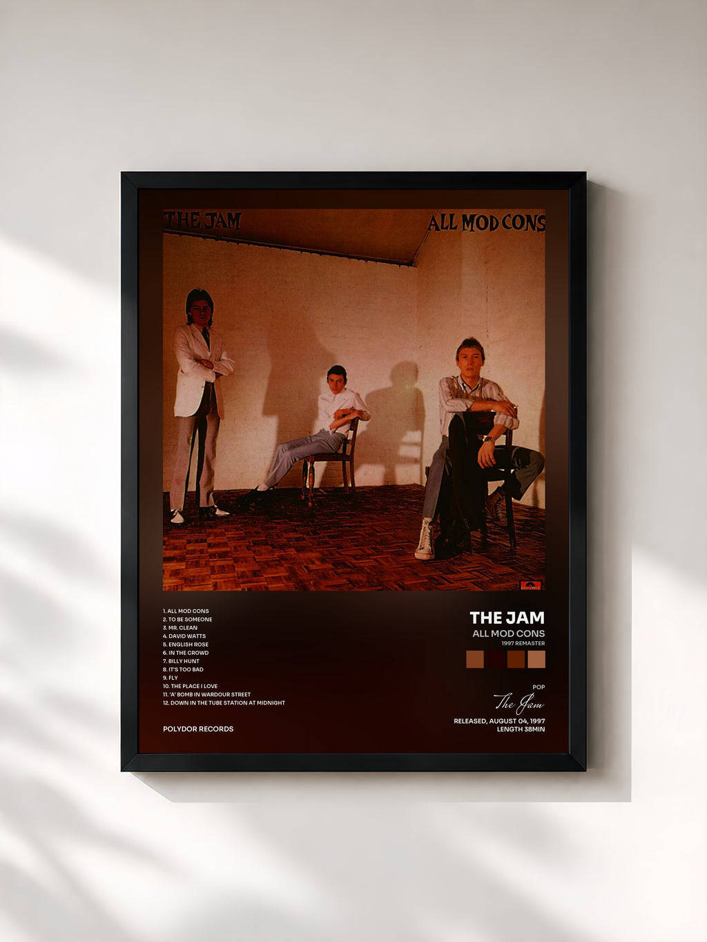 #noir Tableau de l'album All Mod Cons (1997 Remaster) de The Jam, cadre noir, imprimé et encadré en France