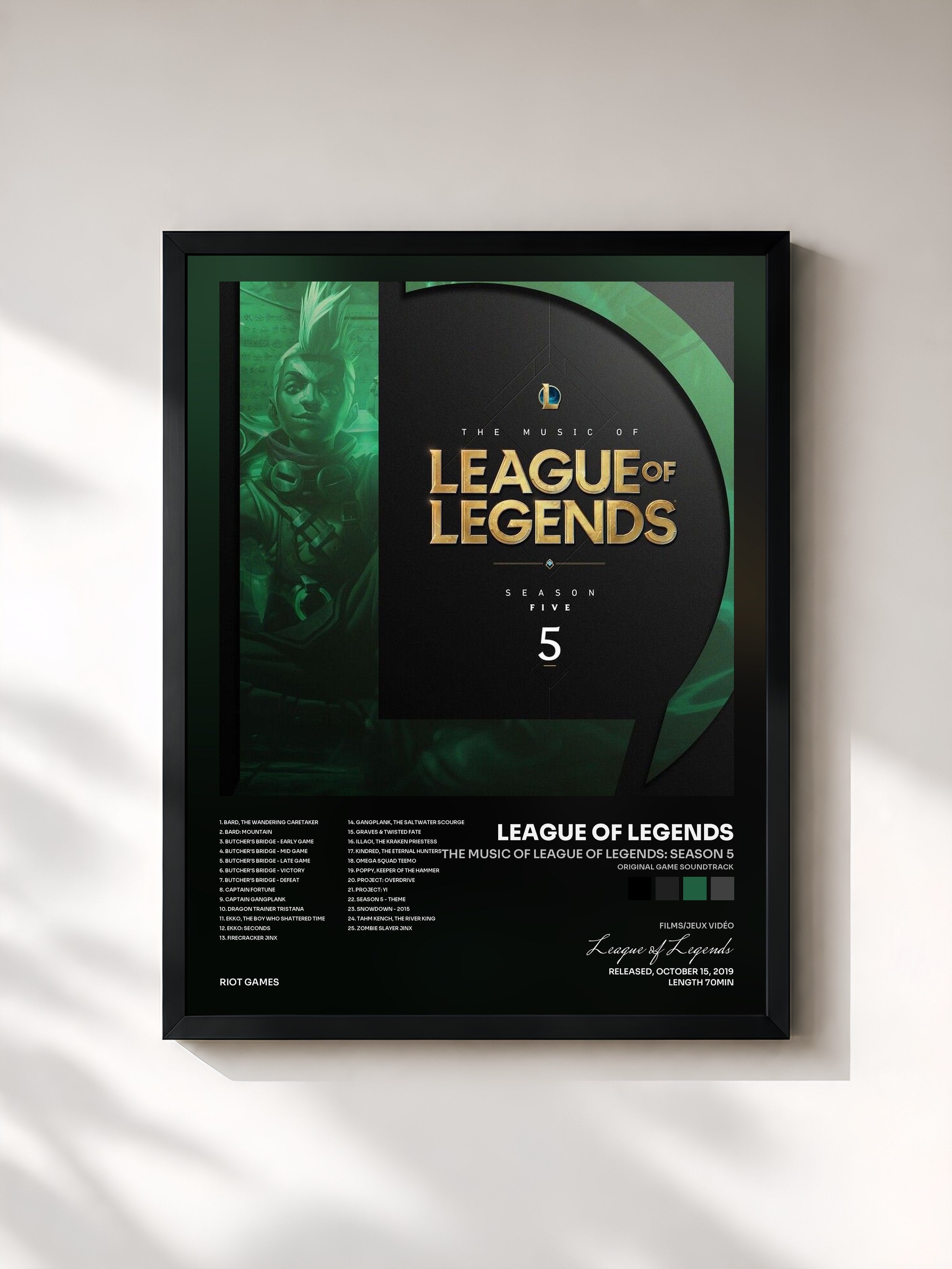 #noir Tableau de l'album The Music of League of Legends: Season 5 (Original Game Soundtrack) de League of Legends, cadre noir, imprimé et encadré en France