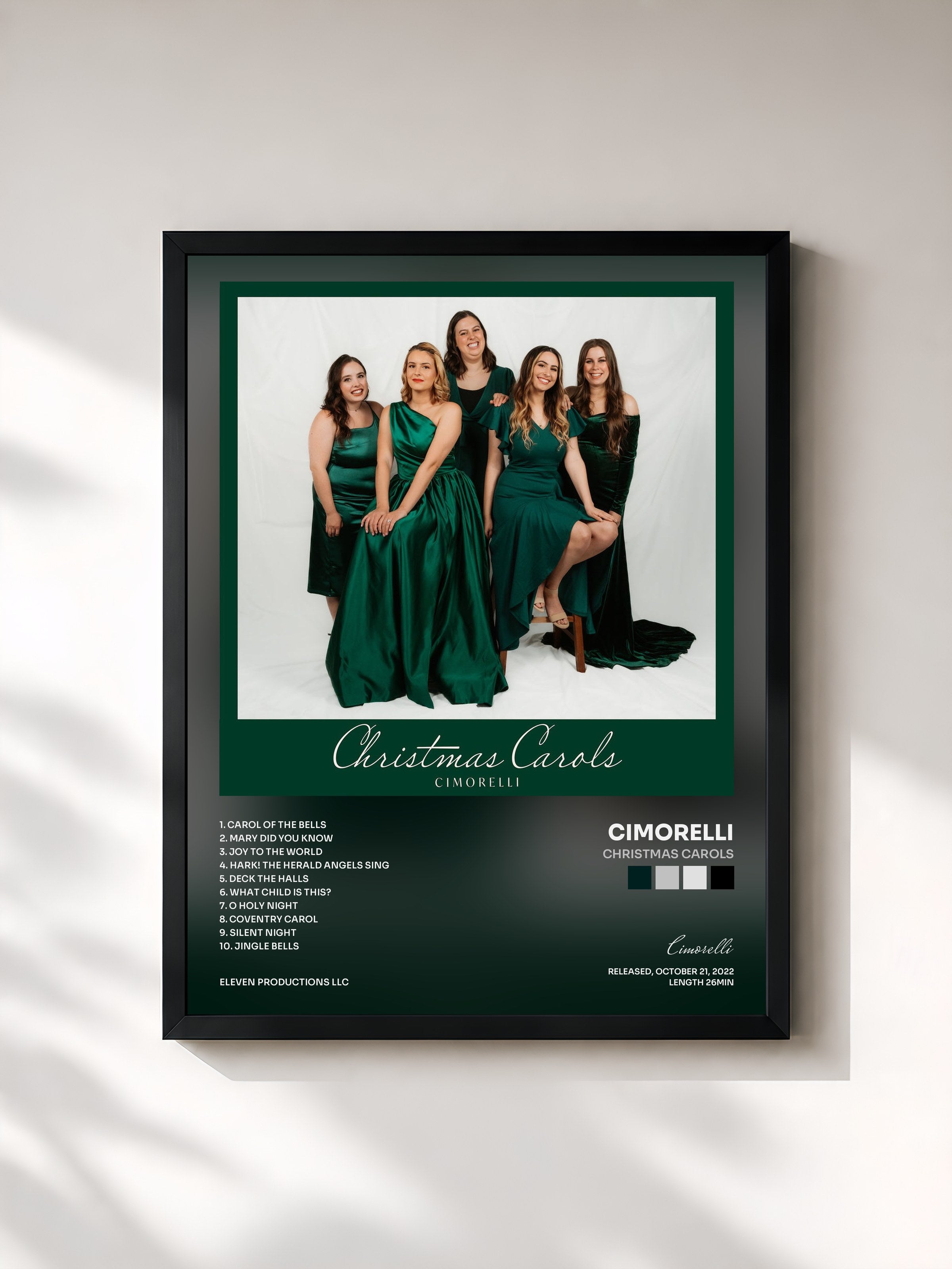 #noir Tableau de l'album Christmas Carols de Cimorelli, cadre noir, imprimé et encadré en France