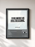 #noir Tableau de l'album The Best Is Yet To Come de Novastar, cadre noir, imprimé et encadré en France