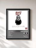 #noir Tableau de l'album Walk With Me de Bugzy Malone, cadre noir, imprimé et encadré en France
