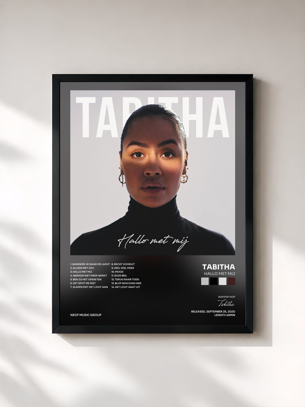 #noir Tableau de l'album Hallo Met Mij de Tabitha, cadre noir, imprimé et encadré en France