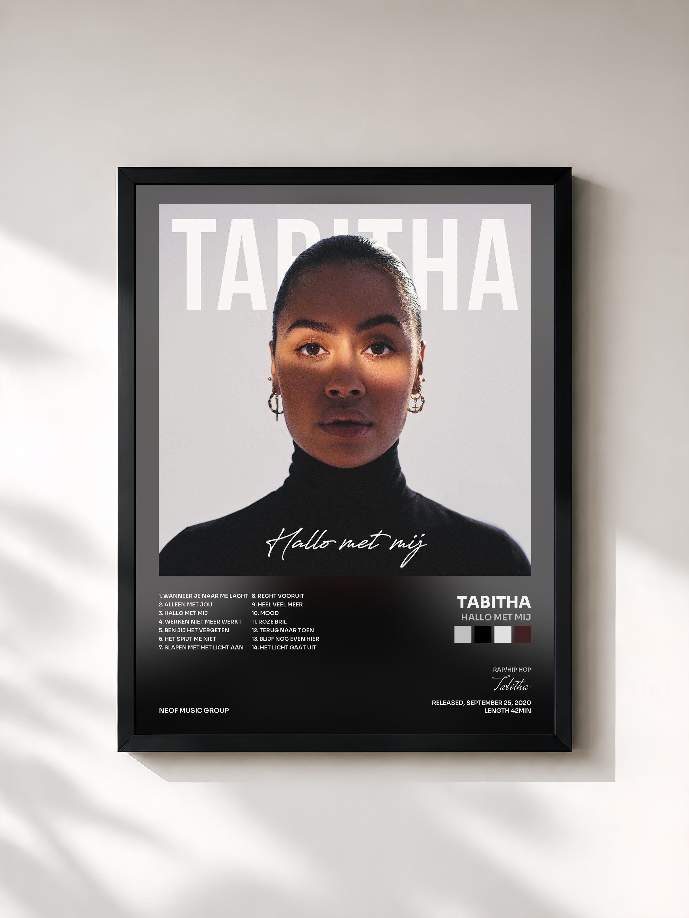 #noir Tableau de l'album Hallo Met Mij de Tabitha, cadre noir, imprimé et encadré en France