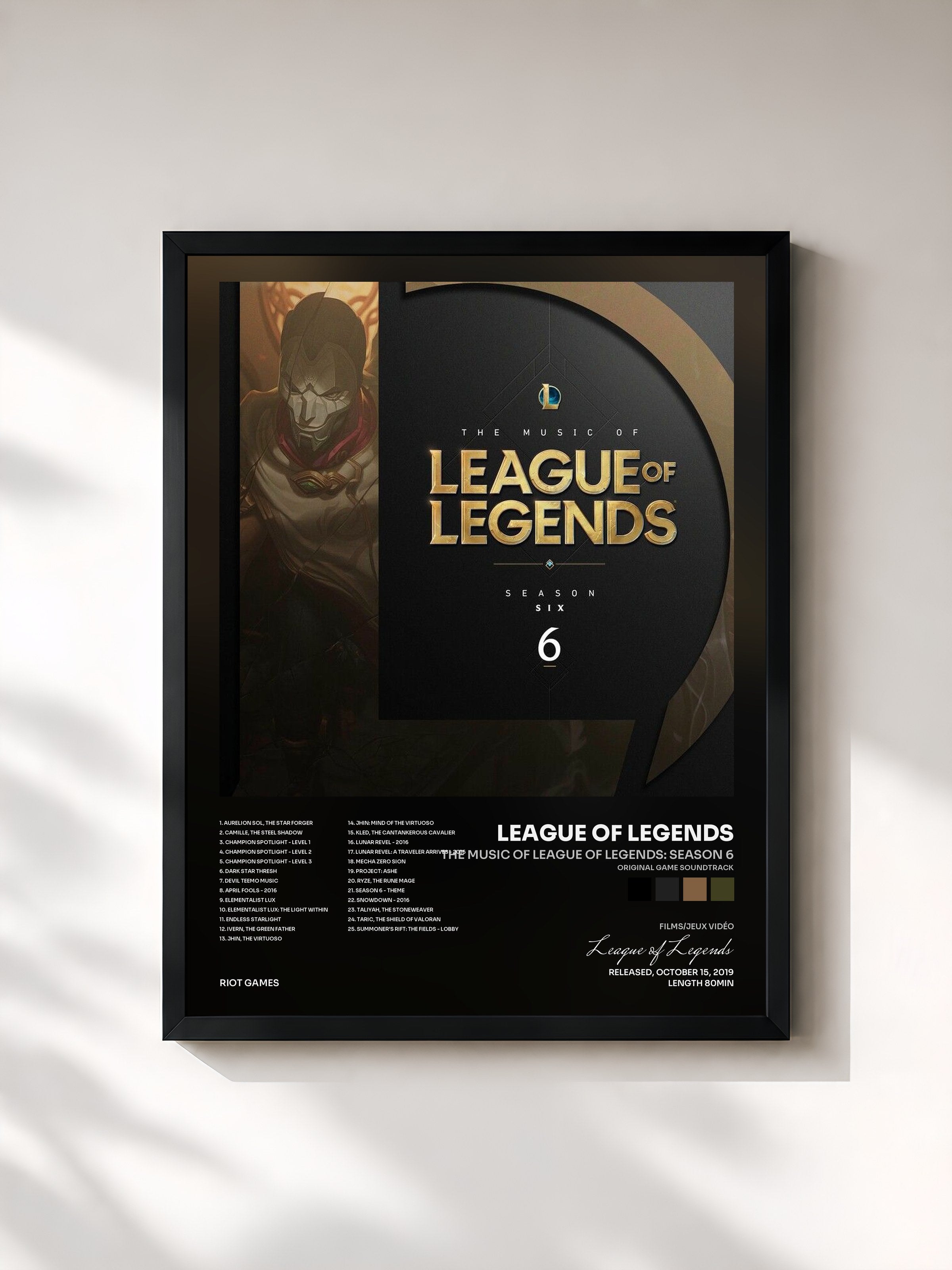 #noir Tableau de l'album The Music of League of Legends: Season 6 (Original Game Soundtrack) de League of Legends, cadre noir, imprimé et encadré en France