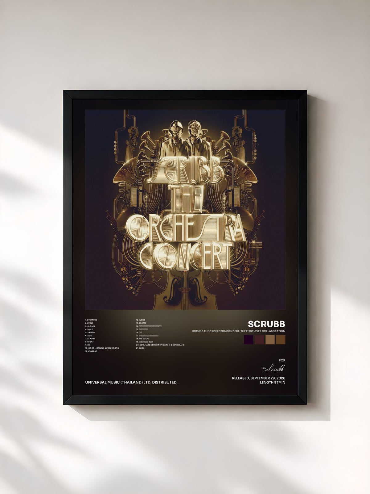 #noir Tableau de l'album SCRUBB The Orchestra Concert: The First-Ever Collaboration de Scrubb, cadre noir, imprimé et encadré en France
