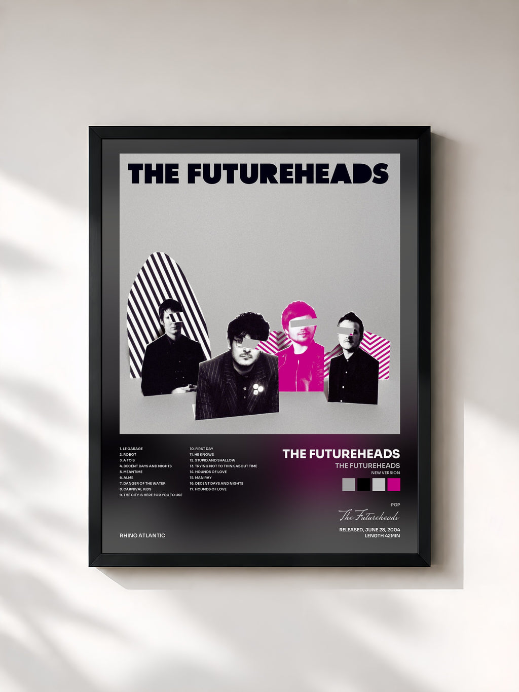 #noir Tableau de l'album The Futureheads (new version) de The Futureheads, cadre noir, imprimé et encadré en France