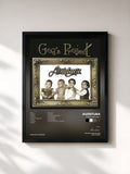 #noir Tableau de l'album God's Project de Aventura, cadre noir, imprimé et encadré en France
