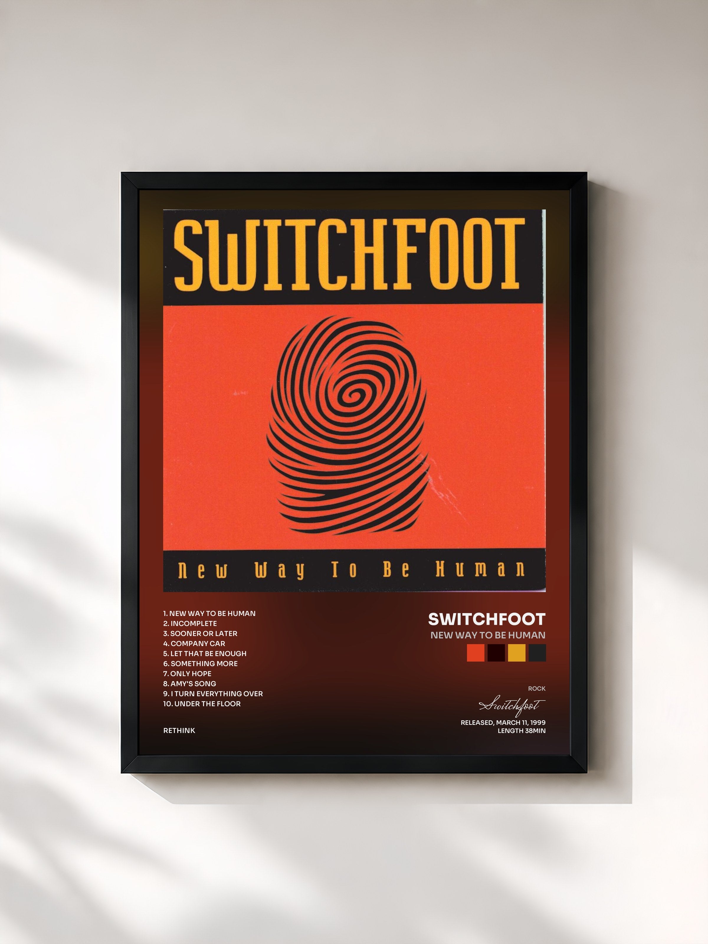 #noir Tableau de l'album New Way To Be Human de Switchfoot, cadre noir, imprimé et encadré en France