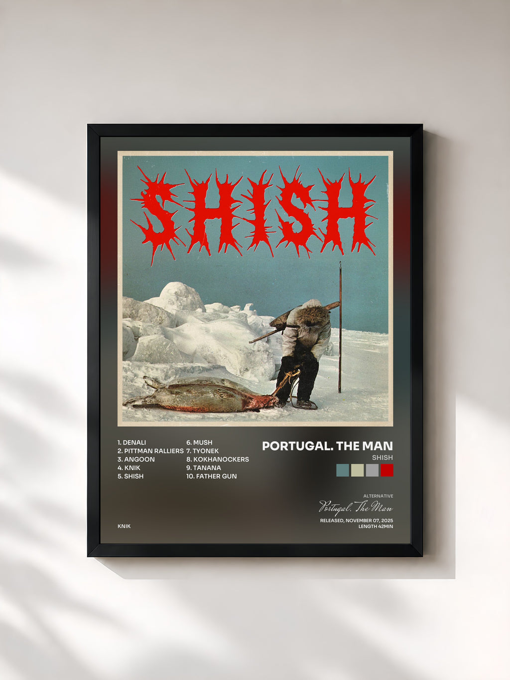 #noir Tableau de l'album SHISH de Portugal. The Man, cadre noir, imprimé et encadré en France