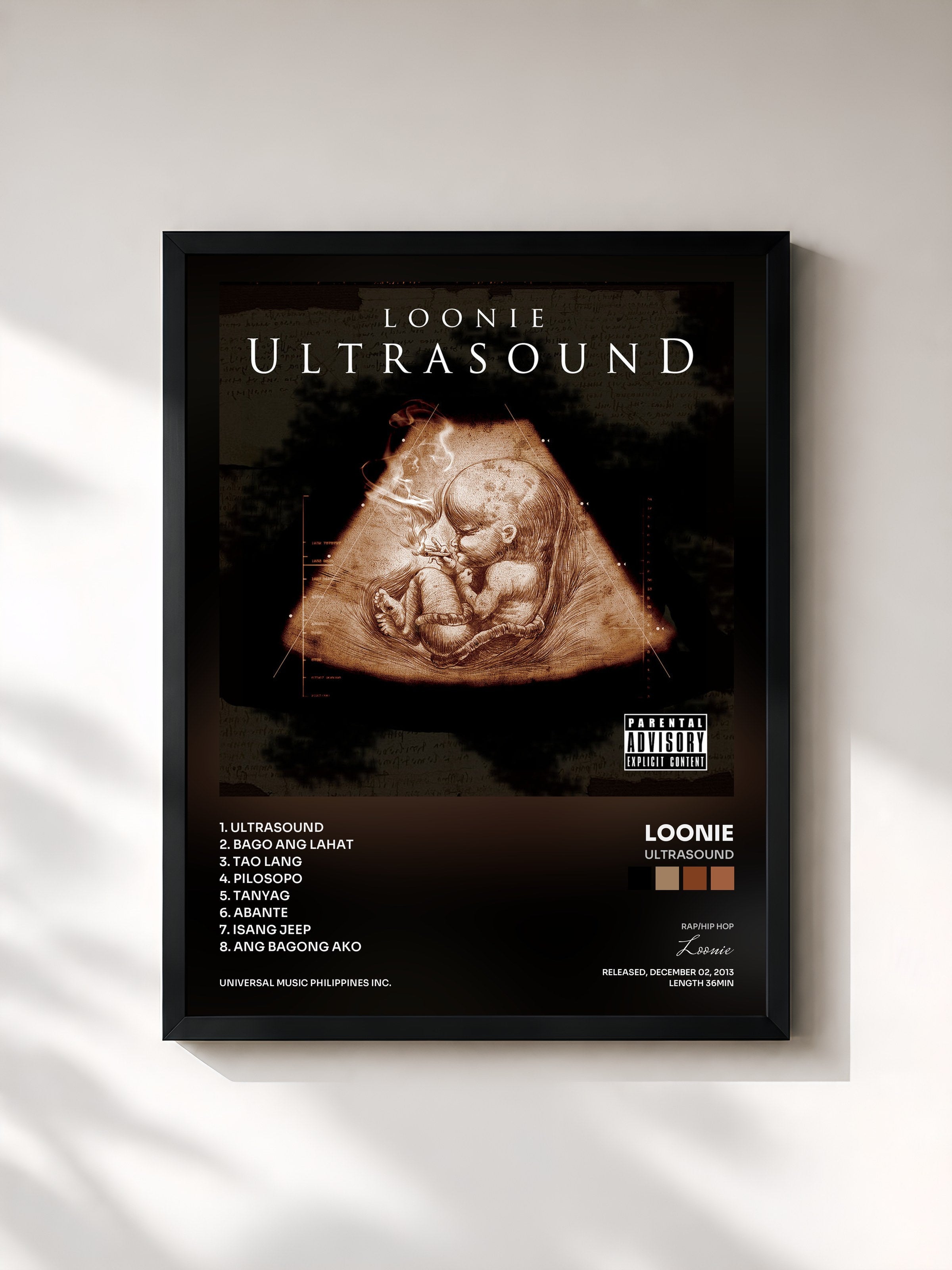 #noir Tableau de l'album Ultrasound de Loonie, cadre noir, imprimé et encadré en France
