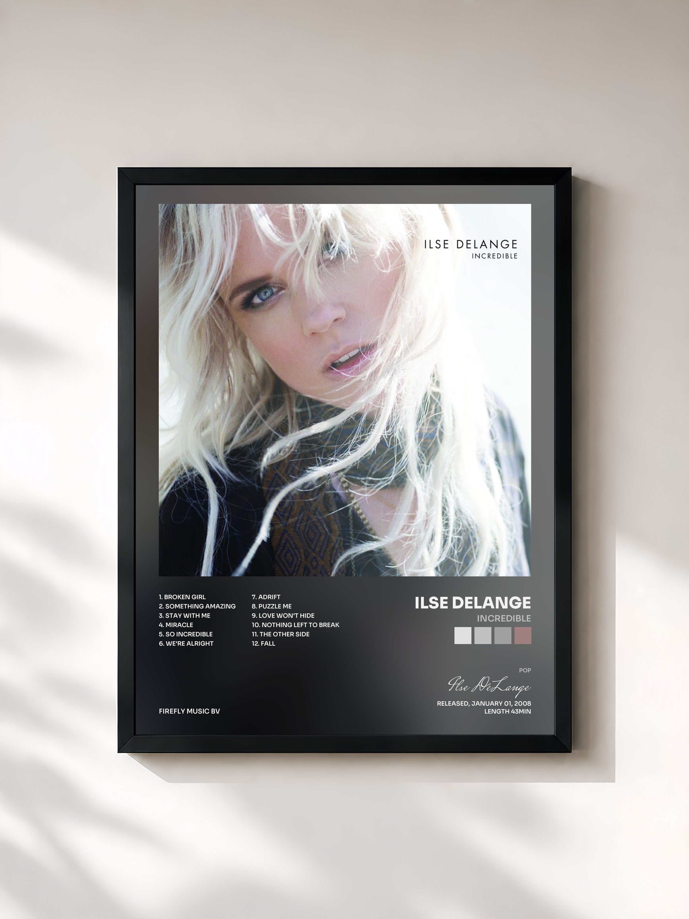 #noir Tableau de l'album Incredible de Ilse DeLange, cadre noir, imprimé et encadré en France