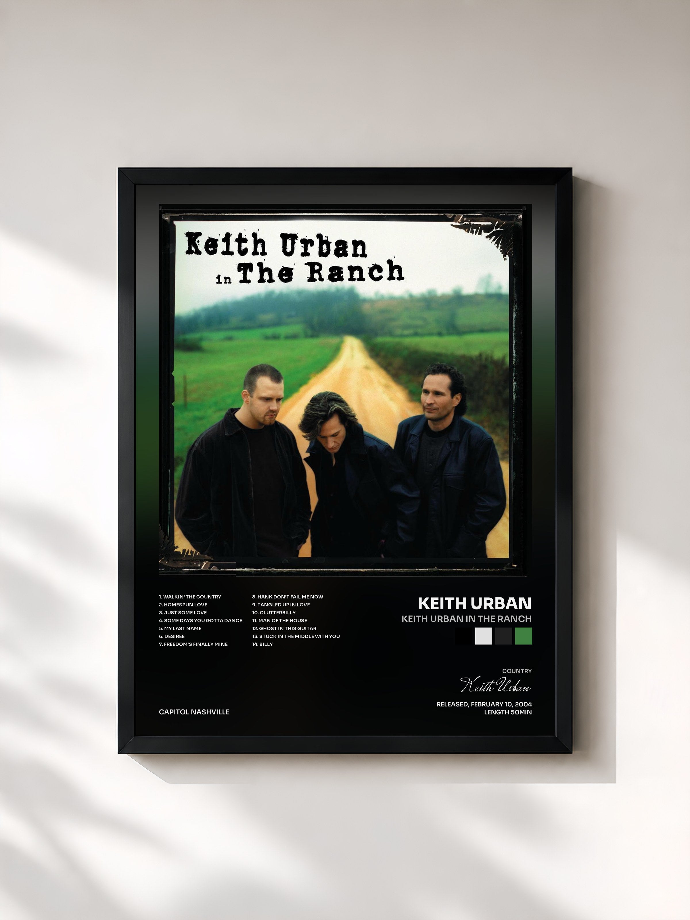 #noir Tableau de l'album Keith Urban In The Ranch de Keith Urban, cadre noir, imprimé et encadré en France