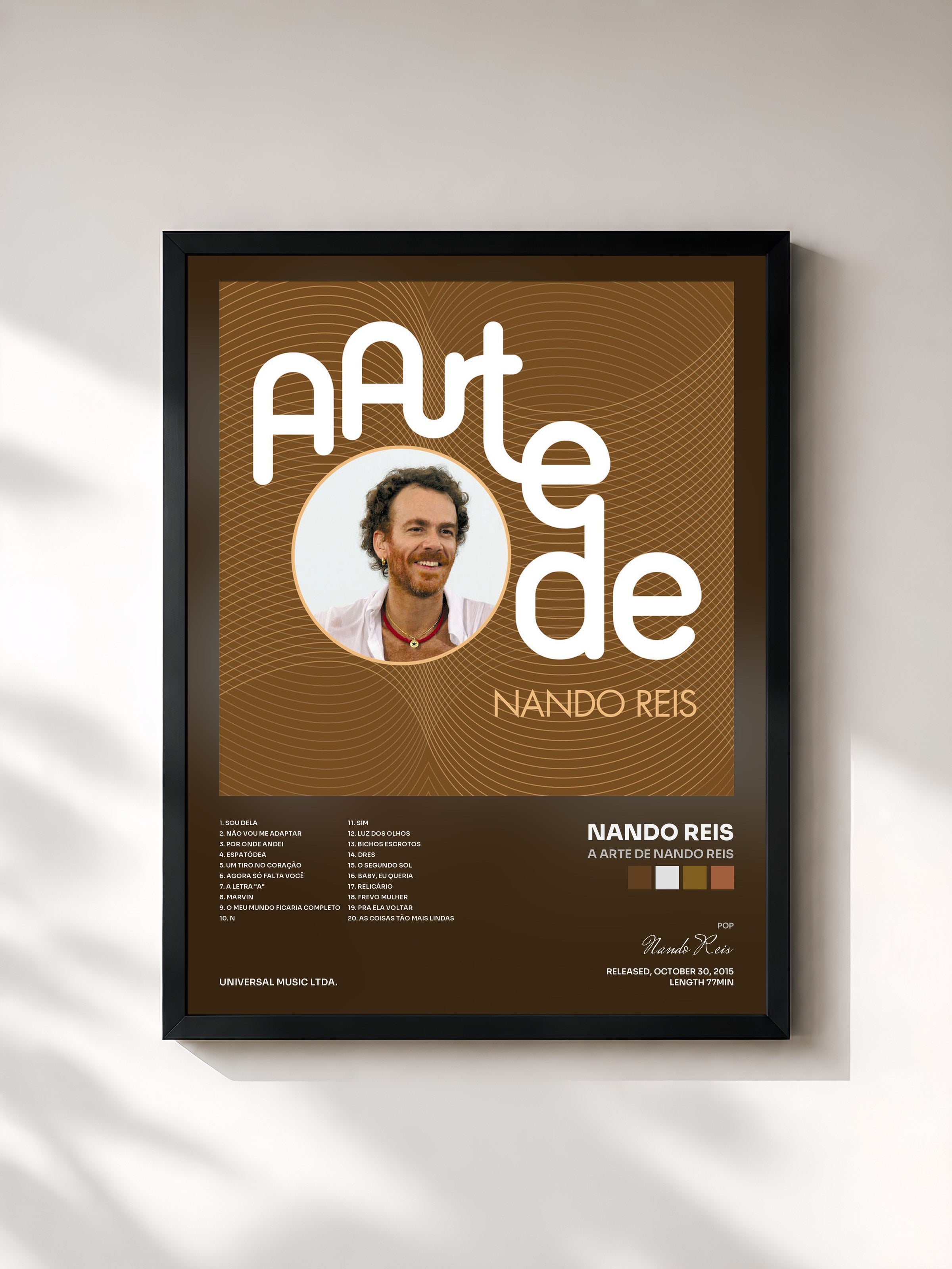 #noir Tableau de l'album A Arte De Nando Reis de Nando Reis, cadre noir, imprimé et encadré en France