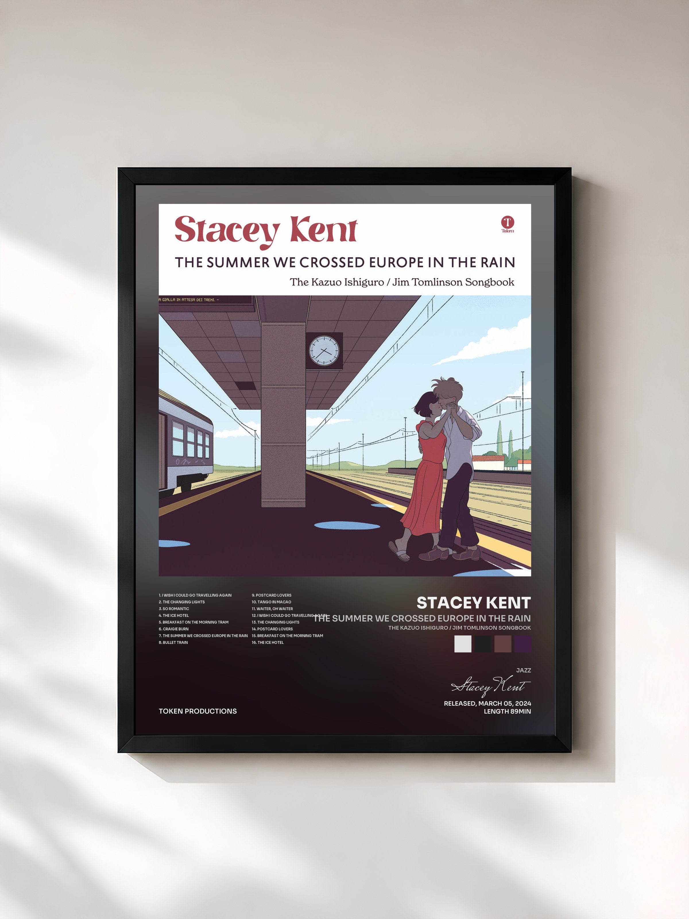 #noir Tableau de l'album The Summer We Crossed Europe In The Rain (The Kazuo Ishiguro / Jim Tomlinson Songbook) de Stacey Kent, cadre noir, imprimé et encadré en France