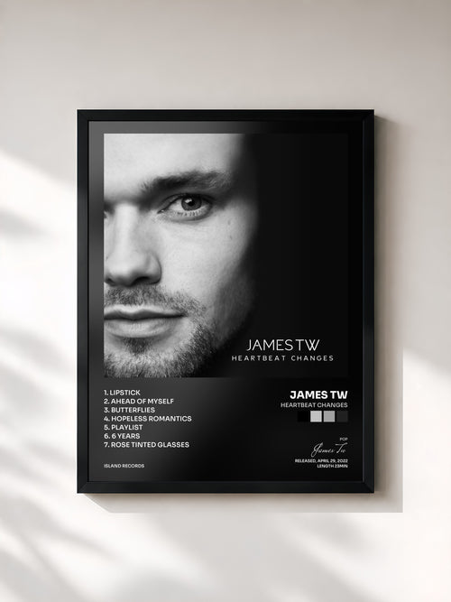 James Tw · Heartbeat Changes — Affiche encadrée