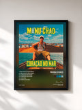 #noir Tableau de l'album Coraçao No Mar de Manu Chao, cadre noir, imprimé et encadré en France