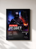 #noir Tableau de l'album Disobey de Bad Wolves, cadre noir, imprimé et encadré en France