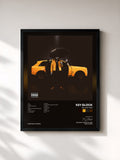 #noir Tableau de l'album Yellow Tape de Key Glock, cadre noir, imprimé et encadré en France