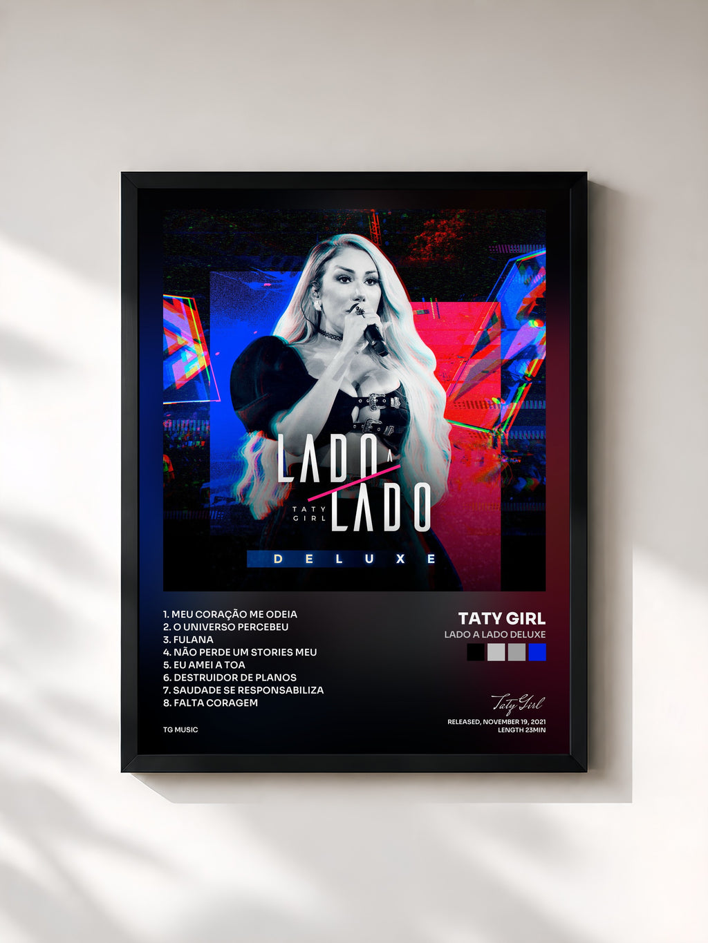 #noir Tableau de l'album Lado a Lado DELUXE de Taty Girl, cadre noir, imprimé et encadré en France