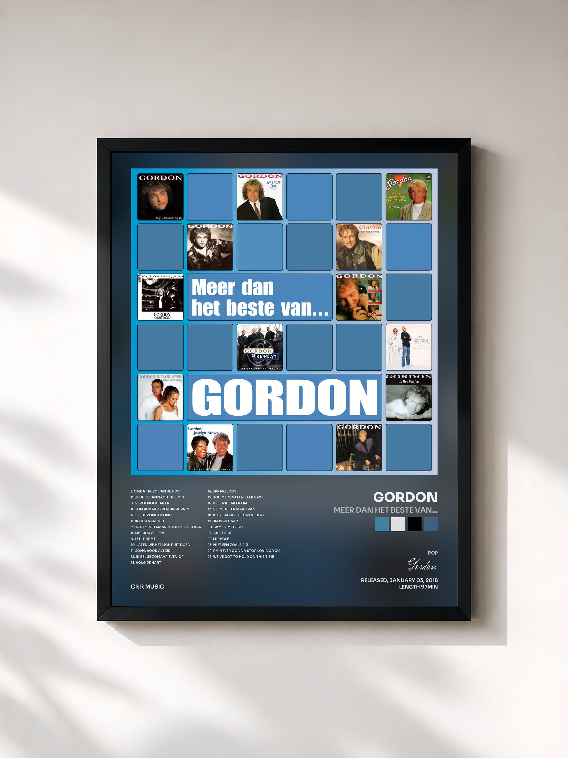 #noir Tableau de l'album Meer Dan Het Beste Van... de Gordon, cadre noir, imprimé et encadré en France
