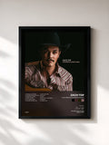 #noir Tableau de l'album Cold Beer & Country Music de Zach Top, cadre noir, imprimé et encadré en France