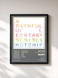 #noir Tableau de l'album A Bath Full of Ecstasy (Remixes) de Hot Chip, cadre noir, imprimé et encadré en France
