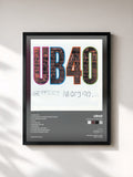 #noir Tableau de l'album Geffery Morgan de UB40, cadre noir, imprimé et encadré en France