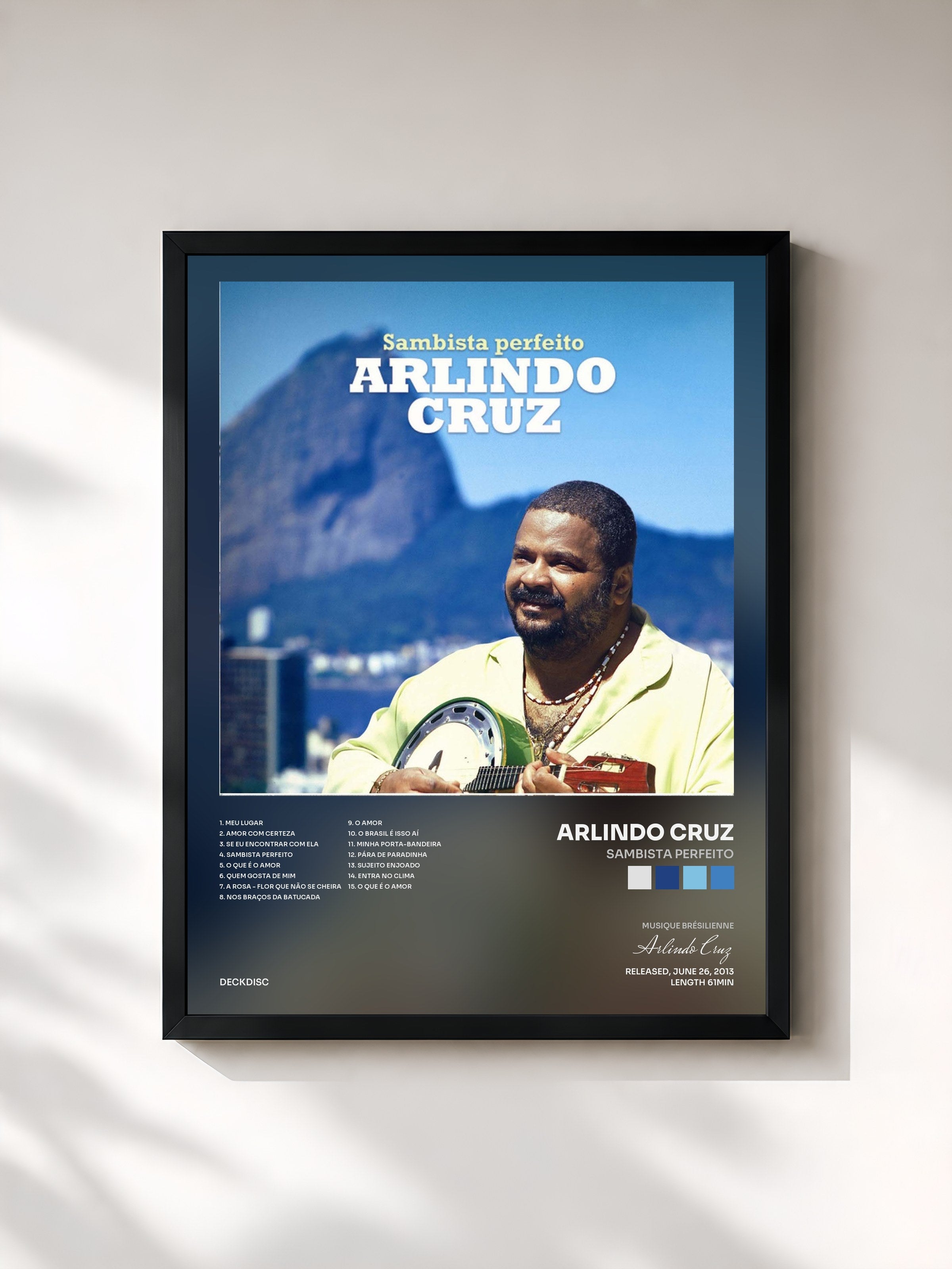 #noir Tableau de l'album Sambista Perfeito de Arlindo Cruz, cadre noir, imprimé et encadré en France