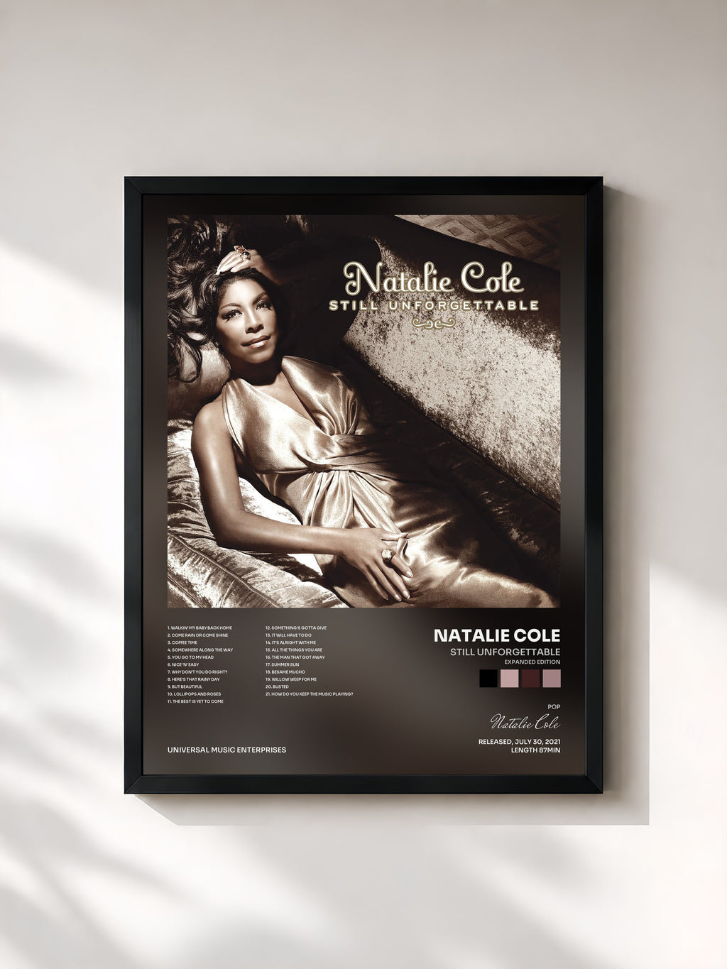 #noir Tableau de l'album Still Unforgettable (Expanded Edition) de Natalie Cole, cadre noir, imprimé et encadré en France
