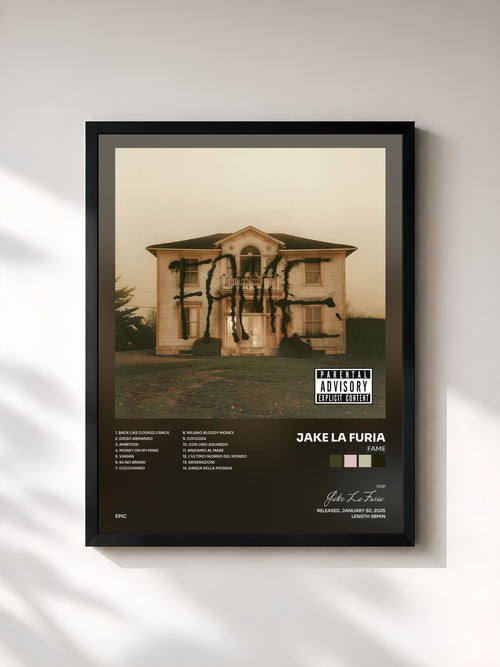 Jake La Furia · FAME — Affiche encadrée