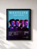 #noir Tableau de l'album Spectrum de Westlife, cadre noir, imprimé et encadré en France