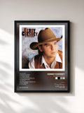 #noir Tableau de l'album All I Need To Know de Kenny Chesney, cadre noir, imprimé et encadré en France