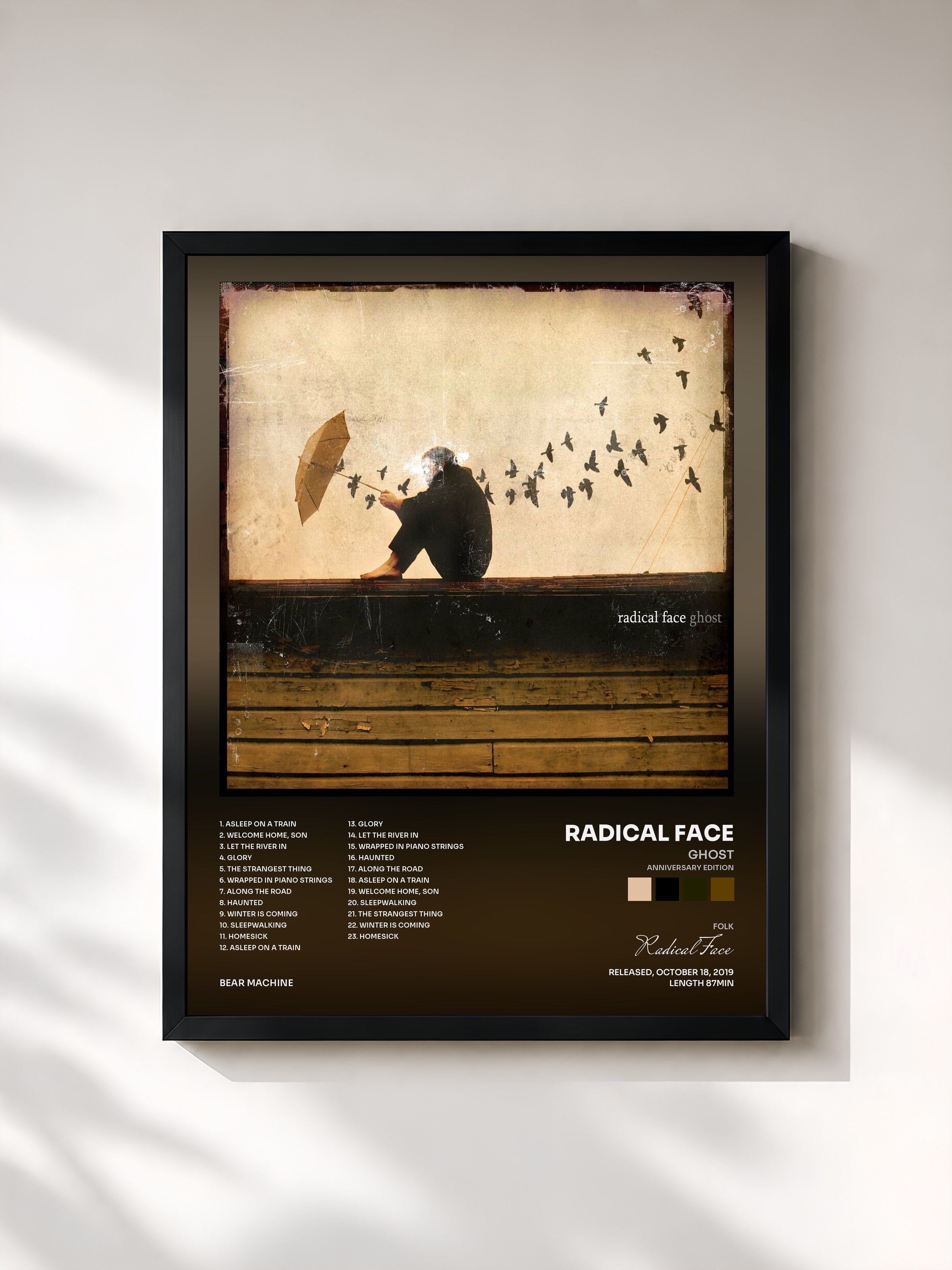 #noir Tableau de l'album Ghost (Anniversary Edition) de Radical Face, cadre noir, imprimé et encadré en France