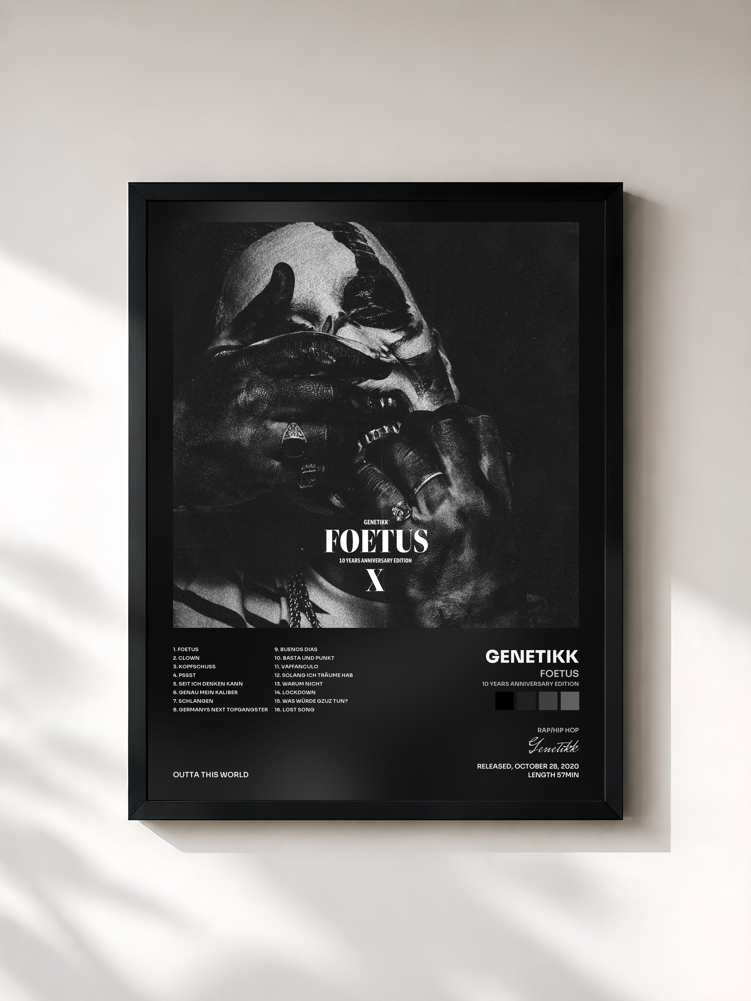#noir Tableau de l'album Foetus (10 Years Anniversary Edition) de Genetikk, cadre noir, imprimé et encadré en France