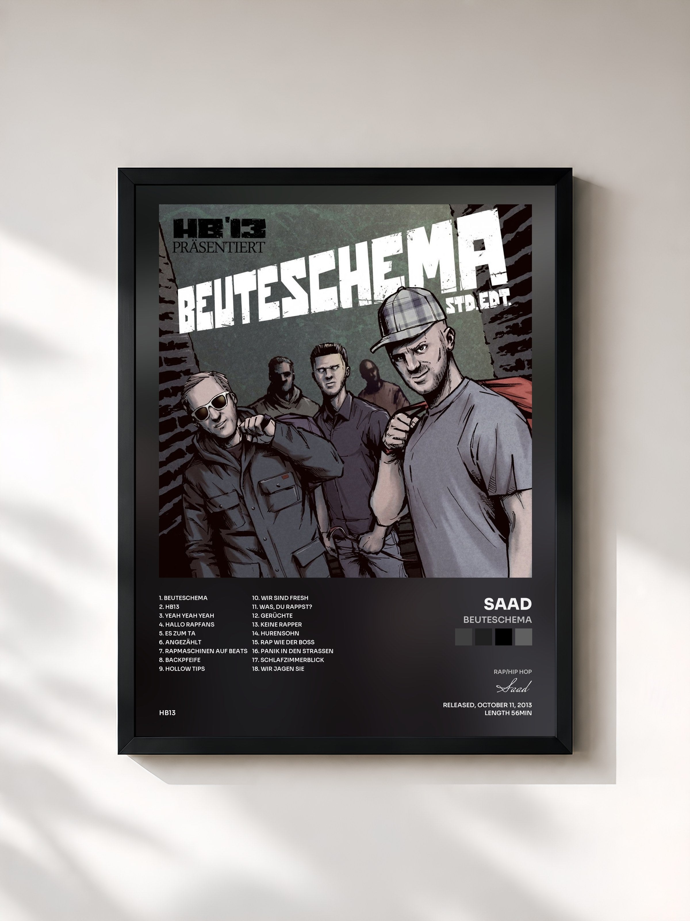 #noir Tableau de l'album Beuteschema de Saad, cadre noir, imprimé et encadré en France