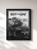 #noir Tableau de l'album Back To The Game de Paulo Londra, cadre noir, imprimé et encadré en France