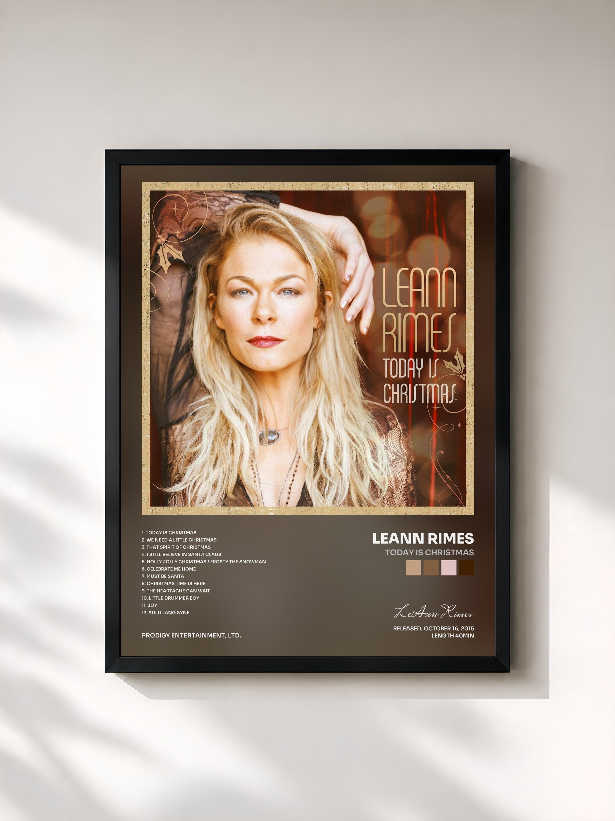 #noir Tableau de l'album Today Is Christmas de LeAnn Rimes, cadre noir, imprimé et encadré en France