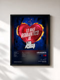 #noir Tableau de l'album Lo Más Romántico De de Los Acosta, cadre noir, imprimé et encadré en France