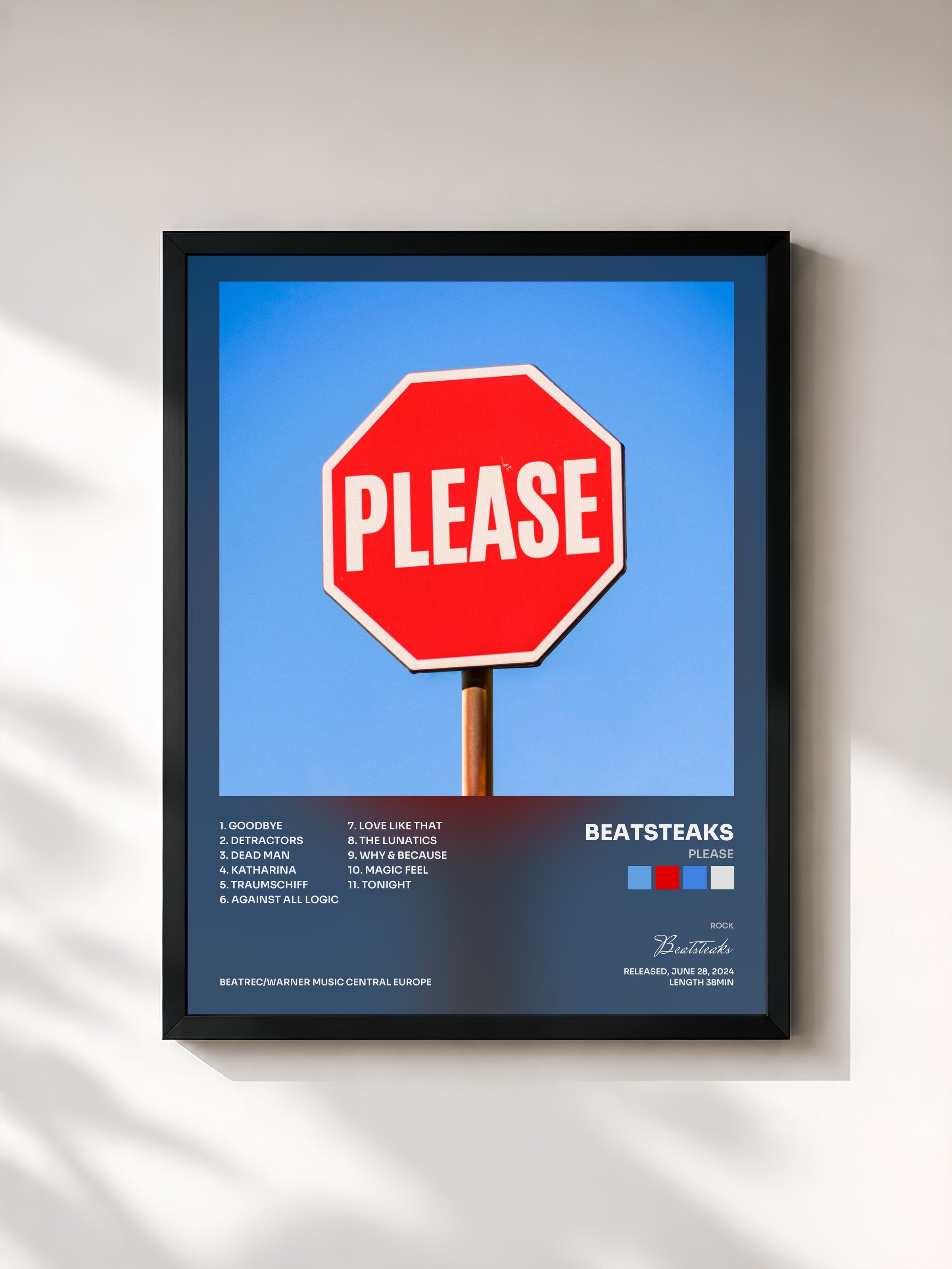 #noir Tableau de l'album PLEASE de Beatsteaks, cadre noir, imprimé et encadré en France
