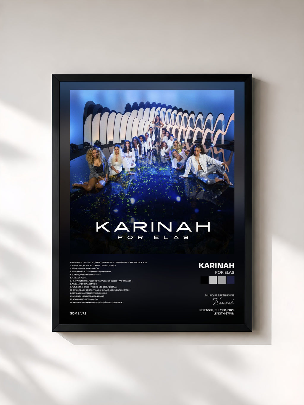 #noir Tableau de l'album Por Elas de Karinah, cadre noir, imprimé et encadré en France