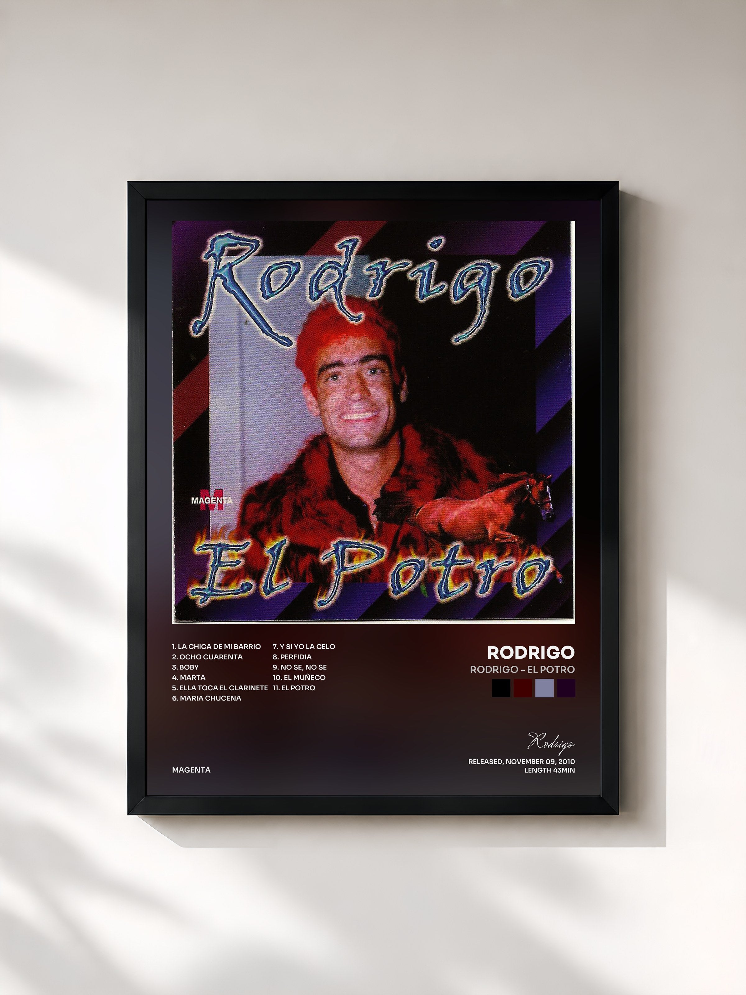 #noir Tableau de l'album Rodrigo - El potro de Rodrigo, cadre noir, imprimé et encadré en France